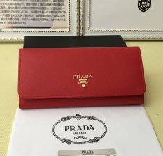 Prada 1M1132 Wallet Saffiano Leather Red