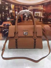 Prada Leather Handbag 2758 Brown