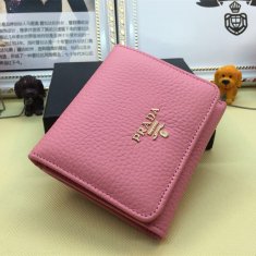 Prada Trifold Leather Wallet 1M0176 Pink