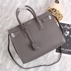 YSL Grey Downtown Tote Cow Leather Bags