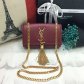 YSL Small Tassel Chain Leather Bag 17cm Burgundy