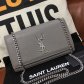 YSL Caviar Leather 24cm Chain Bag Grey Silver