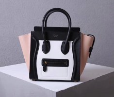 Celine Medium Luggage Tote Bag 26cm Black White Nude