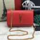 YSL Smooth Leather Chain Bag 22cm Red