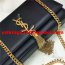 YSL Tassel Chain Bag 22cm Smooth Leather Black Gold