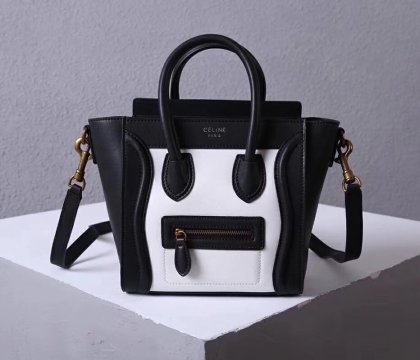 Celine Small Luggage Tote 20cm Black White