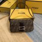 Fendi Small Hobo Bag Brown Canvas With Silver Hardware