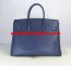 Hermes Birkin 35cm Togo leather Handbags dark blue silver