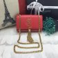 YSL Small Tassel Chain Leather Bag 17cm Red Gold