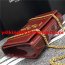 YSL Patent Leather Chain Bag 22cm Dark Red