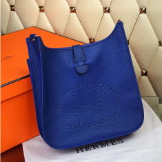 Hermes Evelyne III Togo Leather Crossbody Bag Electric Blue
