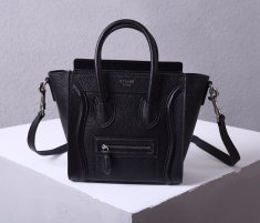 Celine Small Luggage Pebble Leather 20cm Black