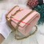 YSL Small Tassel Chain Leather Bag 17cm Light Pink Gold
