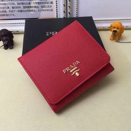 Prada 1M0176 Wallets Saffiano Leather in Red