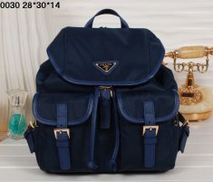 Prada Backpack 0030 Navy Blue Satchel