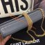 YSL Croco Tassel 24cm Chain Bag Grey Gold