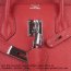Hermes Birkin 35cm cattle skin vein Handbags red silver