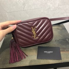 YSL Burgundy Leather Belt Bag