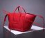 Celine Boston Leather Tote Handbag Red