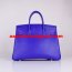 Hermes Birkin 35cm Togo leather Handbags electric blue silver