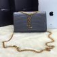 YSL Monogram Chain Bag 22cm Croco Grey Gold