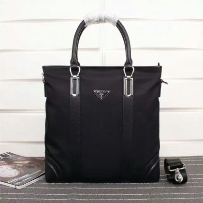 Prada Men's Canvas Tote Bag 0017 Black
