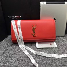 YSL Saint Laurent Clutch 27cm Smooth Leather Red