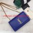 YSL Smooth Leather Chain Bag 22cm Blue