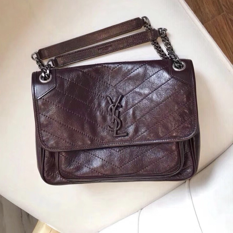 YSL Medium Niki Chain Shoulder Bag 28cm Burgundy [YSL-629006] - $346.50 ...