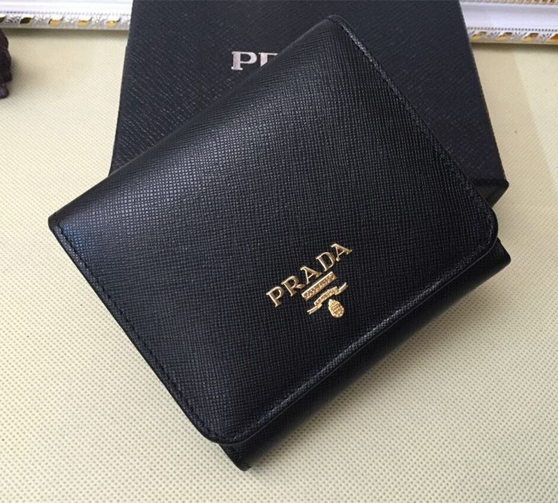 Prada 1M0176 Wallets Saffiano Leather in Black [prada-x-1M0176 black ...