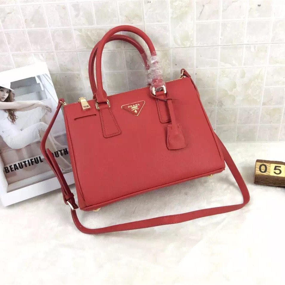 Prada Galleria Bag 1801 Saffiano Leather 30cm Red [prada-1801 red ...